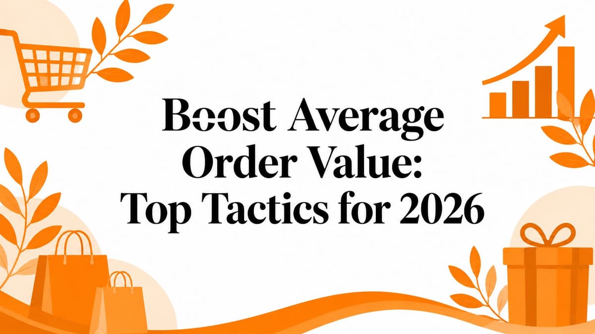 Boost Average Order Value: Top Tactics for 2026